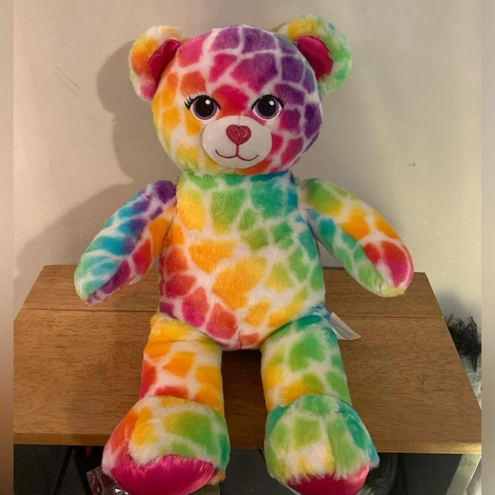 Build A Bear Wild Rainbow Safari Multicolor Spots Plush Bear